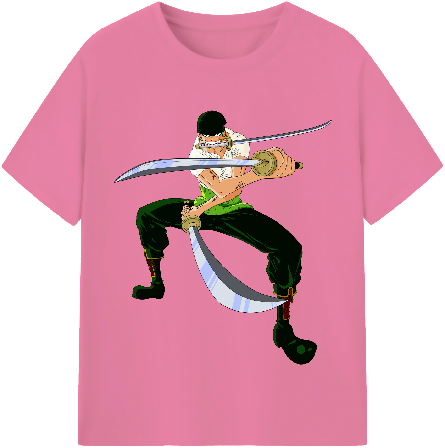 ワンピース ロロノア・ゾロ ONE PIECE Roronoa Zoro 綿100％半袖Tシャツ（フロントプリント）